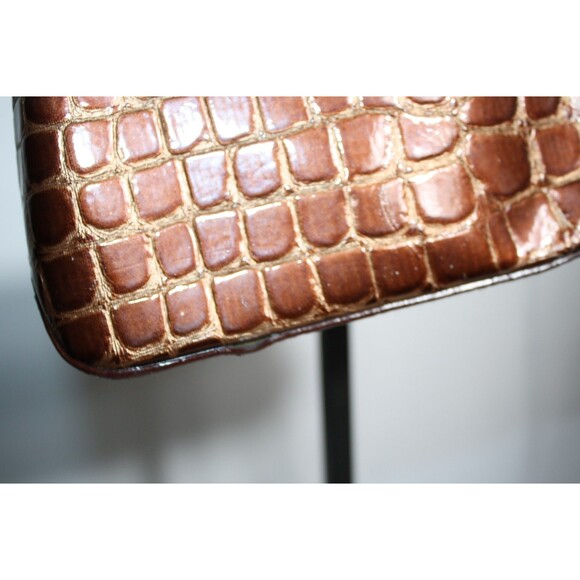 Kenneth Cole Reaction Brown/Copper Faux Alligator Print Clutch Shoulder purse - Picture 4 of 16